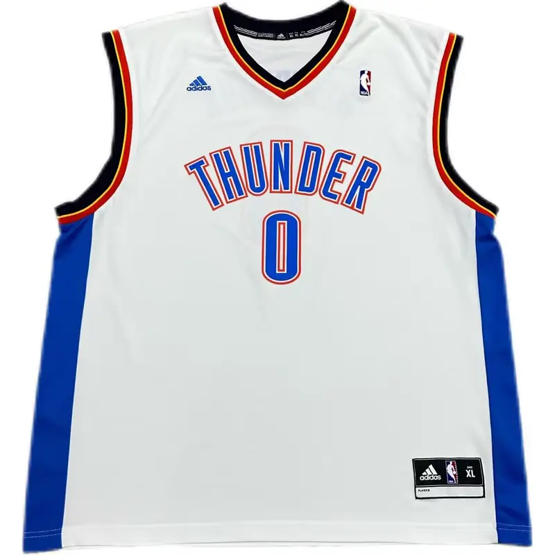 Collaborazione Adidas X NBA Oklahoma City Thunder Russell Westbrook 0 Stampa Moda Versatile Traspirante Canotta da Basket 7818A-3CS-AEB1071 2XL