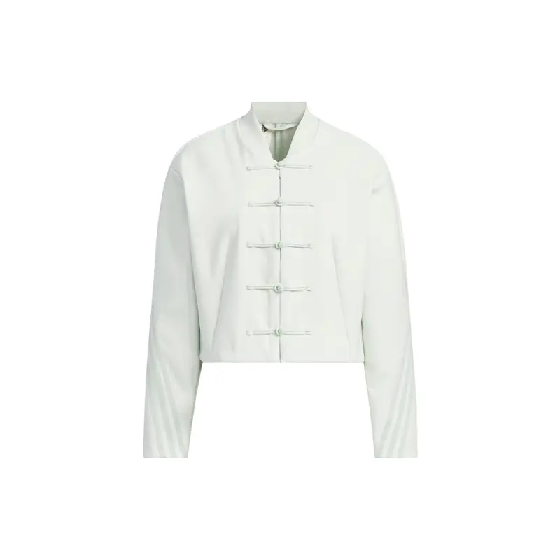 Collaborazione Adidas X Samuel Gui Yang Giacca Samuel Gui Yang con Chiusura a Bottoni Pura e Design Corto Capispalla da Donna Verde Lino JF6665 M