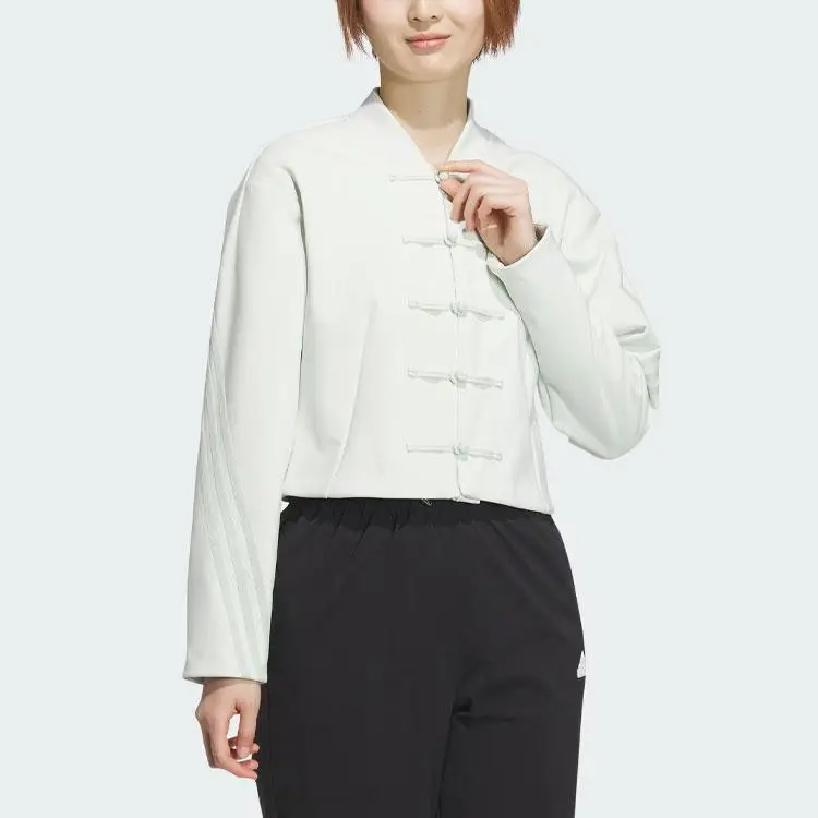 Collaborazione Adidas X Samuel Gui Yang Giacca Samuel Gui Yang con Chiusura a Bottoni Pura e Design Corto Capispalla da Donna Verde Lino JF6665 XL miniatura 3