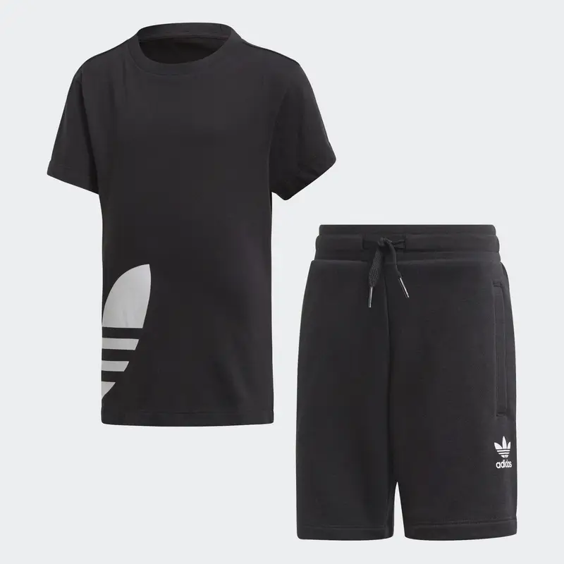 Completino bambino adidas big trefoil shorts tee - fm | Adidas Nero
