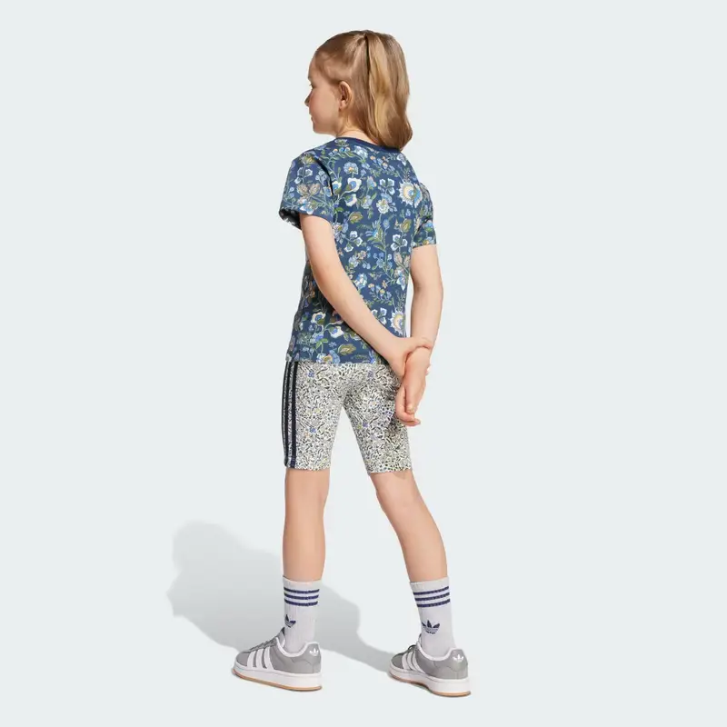 Completo adidas Originals x Liberty London Short Tee Kids Night Indigo miniatura 2