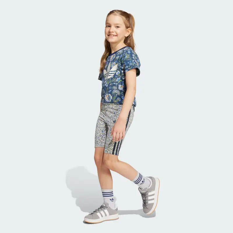 Completo adidas Originals x Liberty London Short Tee Kids Night Indigo miniatura 3