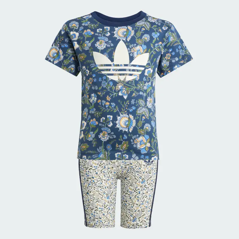 Completo adidas Originals x Liberty London Short Tee Kids Night Indigo miniatura 4