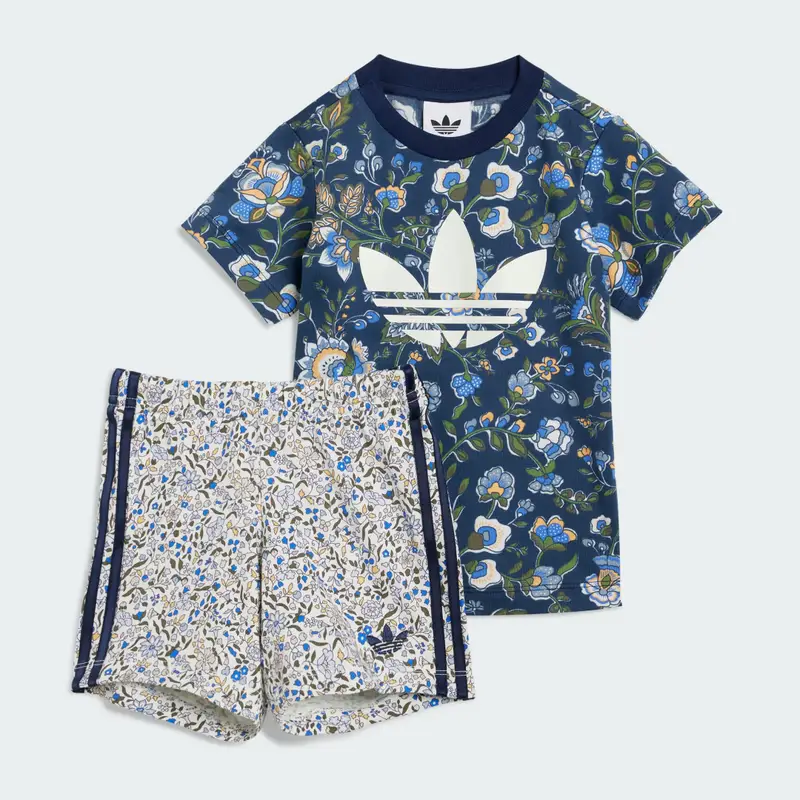 Completo adidas Originals x Liberty London Short Tee Kids Night Indigo