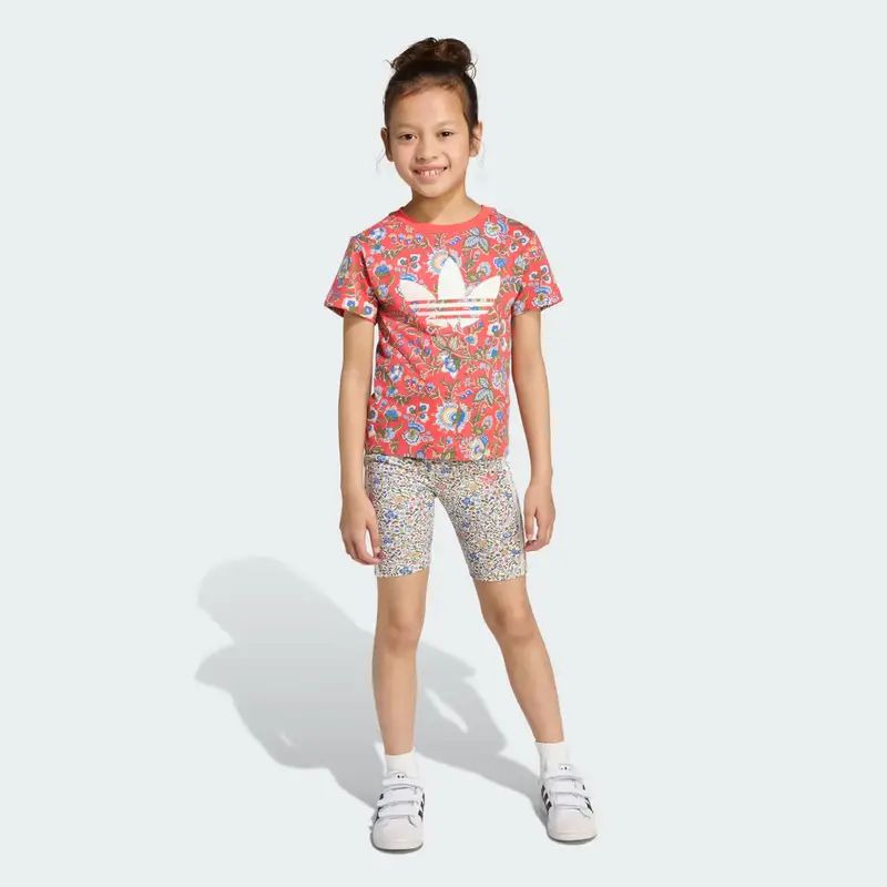 Completo adidas Originals x Liberty London Short Tee Kids Semi Lucid Red