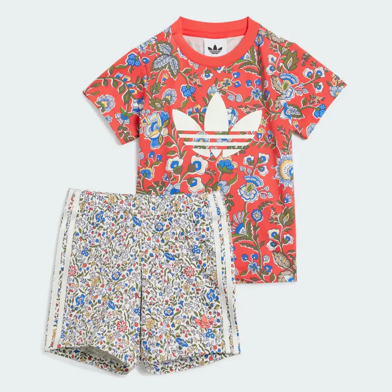 Completo adidas Originals x Liberty London Short Tee Kids Semi Lucid Red