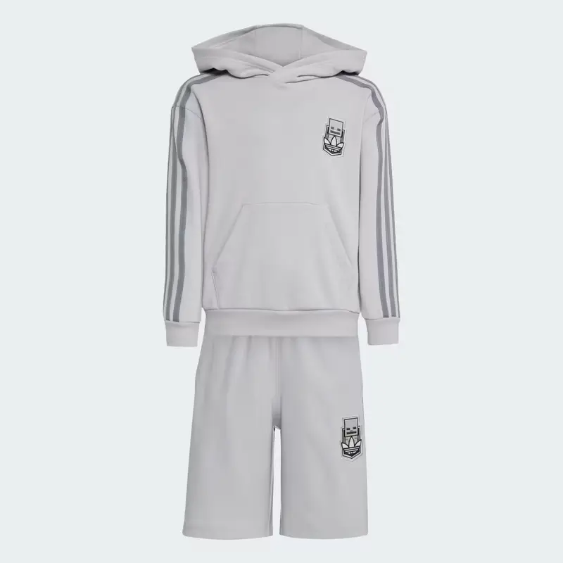 Completo adidas x Minecraft Hoodie Short Kids Light Solid Grey miniatura 4
