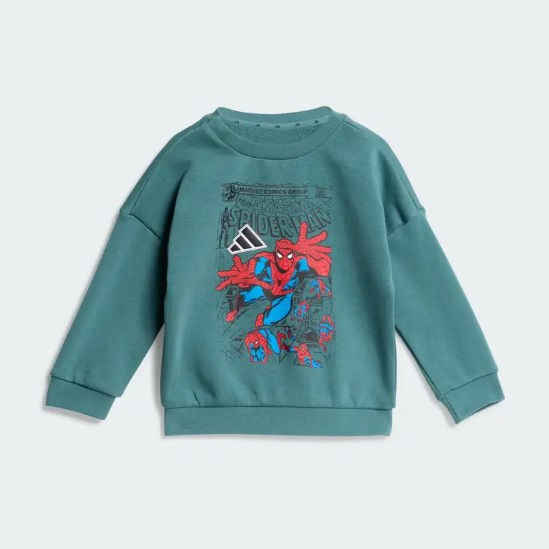 Completo felpa e pantaloni Spider Man Marvel per bambini Preloved Teal miniatura 2