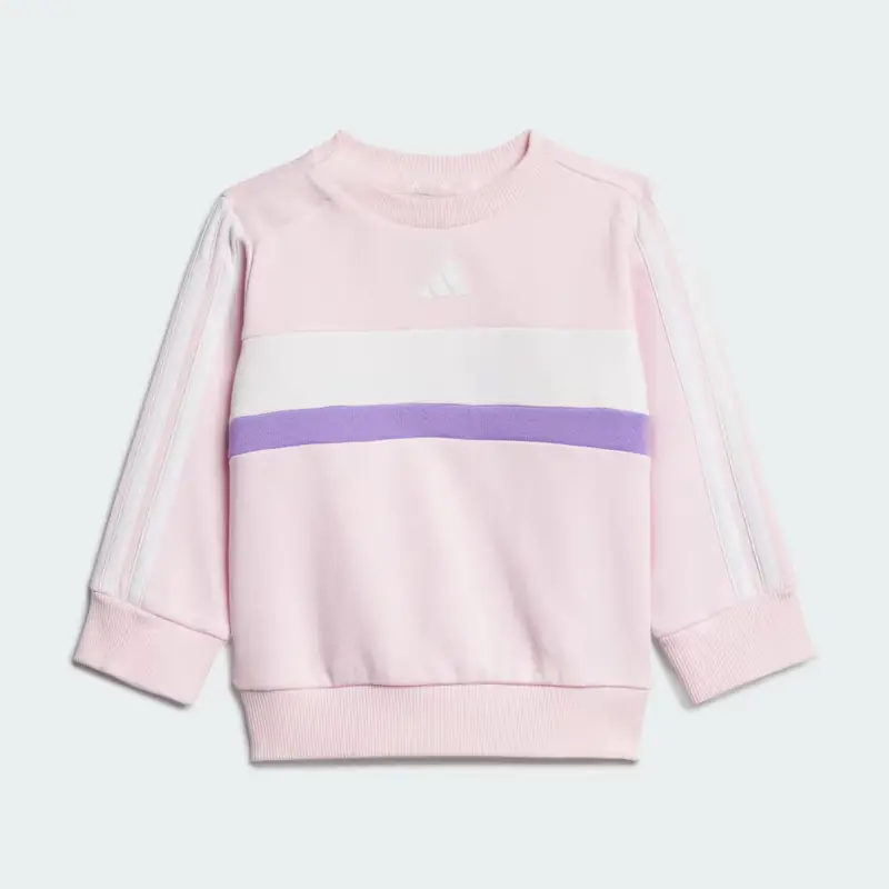 Completo Seasonal Essentials Tiberio 3-Stripes Fleece Crew Kids Clear Pink miniatura 2