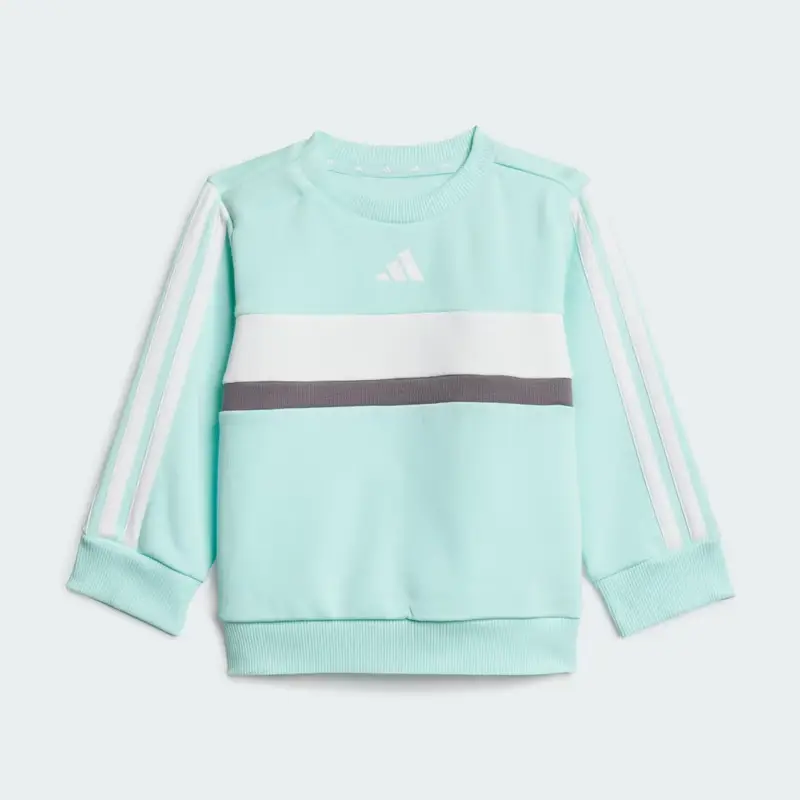 Completo Seasonal Essentials Tiberio 3-Stripes Fleece Crew Kids Semi Flash Aqua miniatura 2