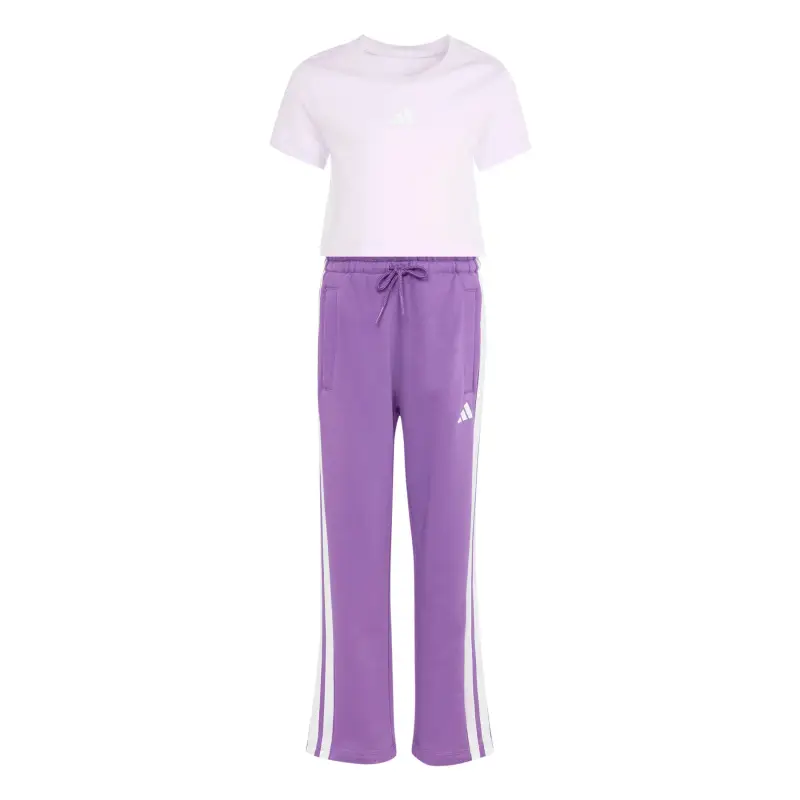 Completo t-shirt e pantaloni felpa per ragazza adidas Essentials Violet