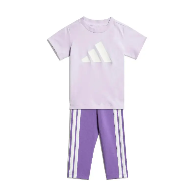 Completo t-shirt e pantaloni per bambina adidas Essentials Violet