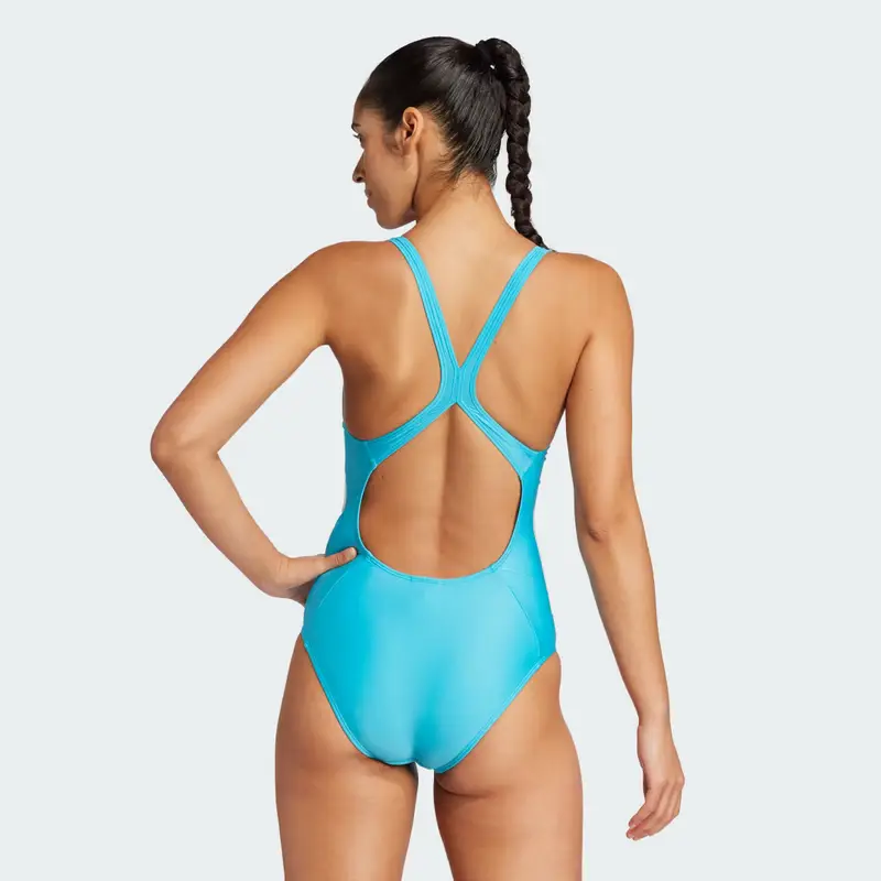 Costume da bagno 3-Stripes C-Back Lucid Cyan miniatura 2