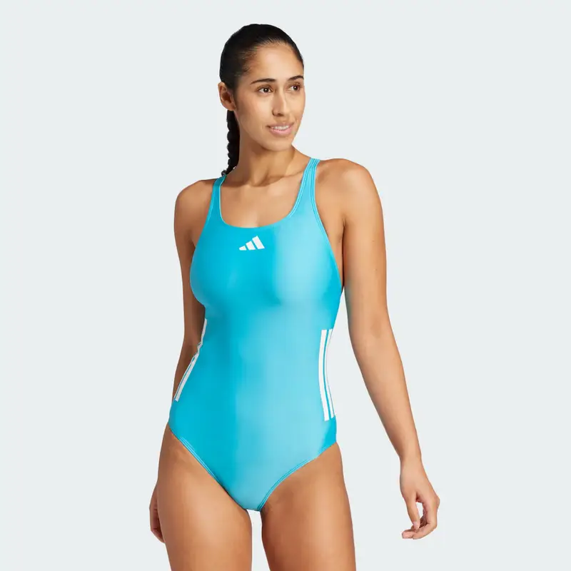 Costume da bagno 3-Stripes C-Back Lucid Cyan