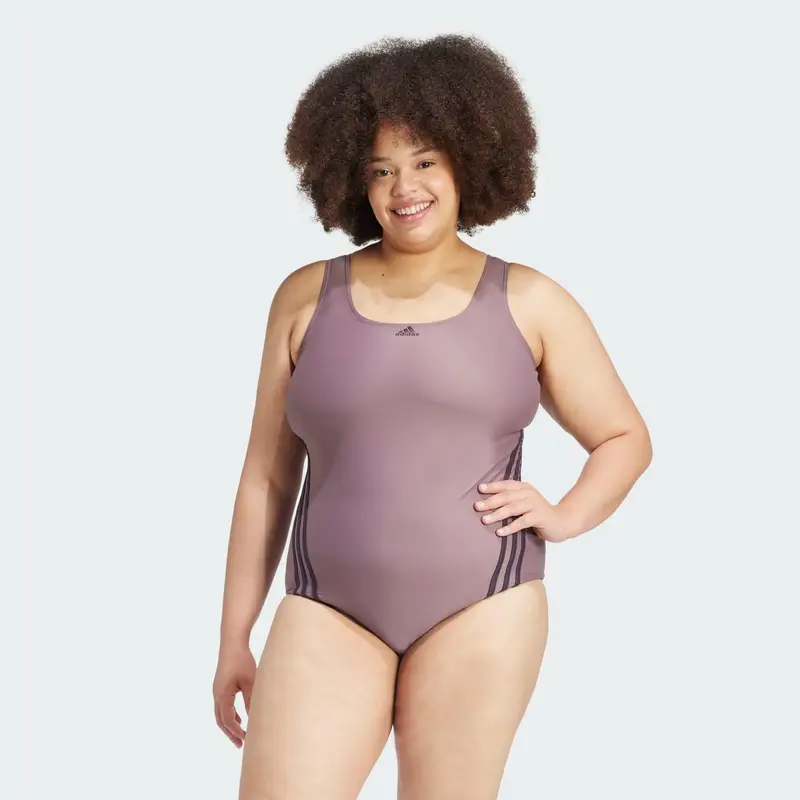 Costume da bagno 3-Stripes (Curvy) | Adidas Viola scuro