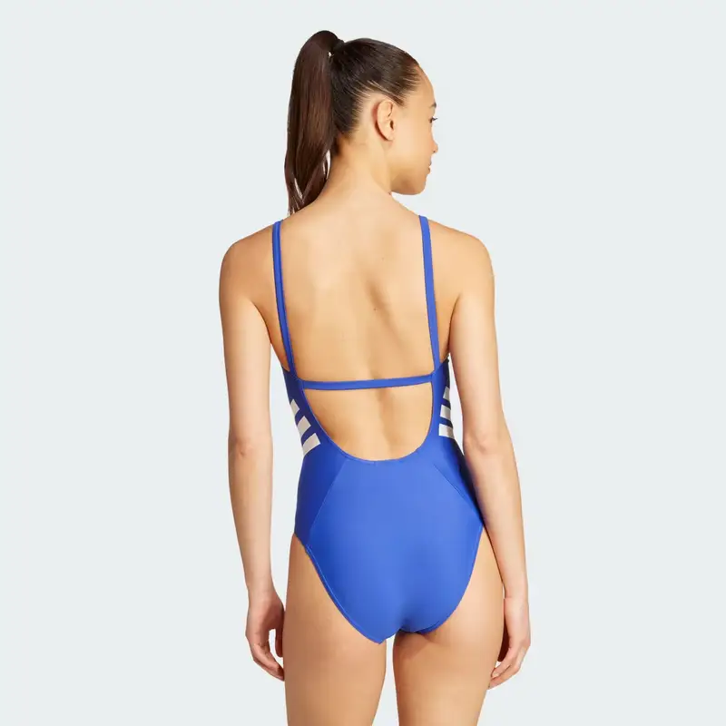 Costume da bagno 3-Stripes U-back Semi Lucid Blue miniatura 2