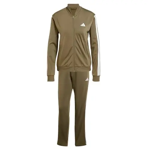 adidas Donna ESSENTIALS 3-STRIPES TRACKSUIT, Olive Strata, L
