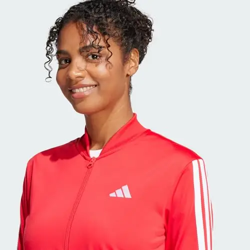 adidas Donna Essentials 3-Stripes Tracksuit, Pure Ruby/White, XS miniatura 2
