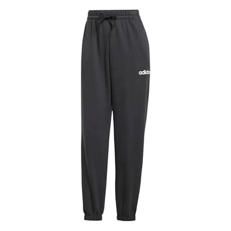 ADIDAS Pantaloni Cuffed Essentials Linear French Terry, Nero/Bianco, S