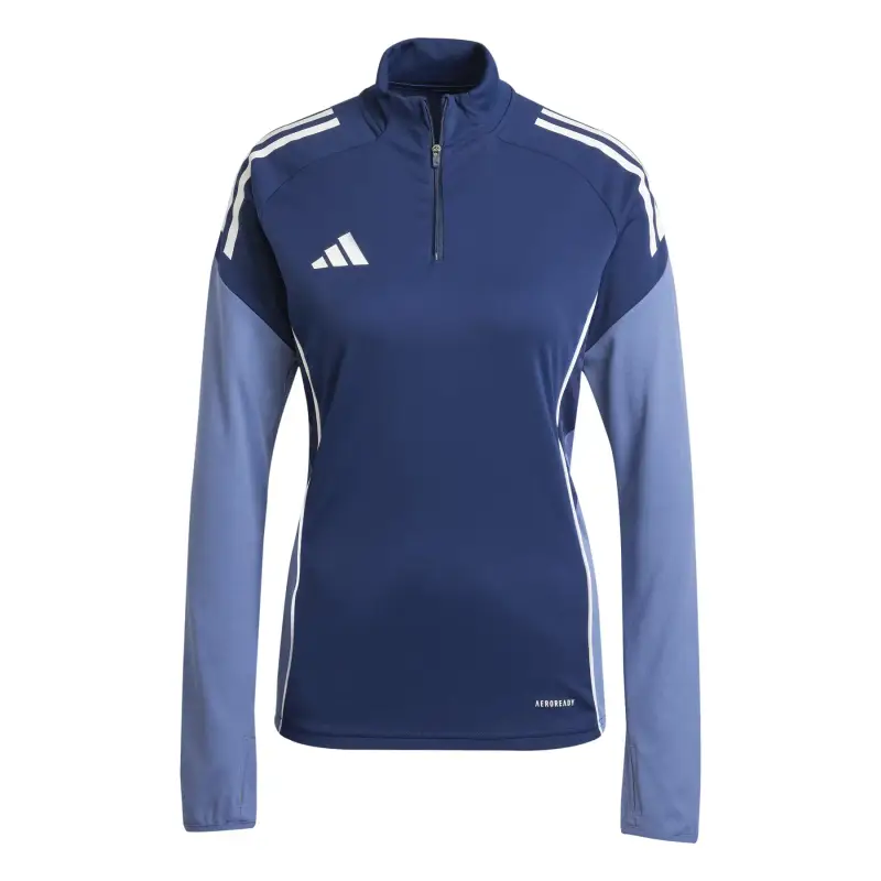 Drill top allenamento da donna adidas Tiro 25 Competition Bleu