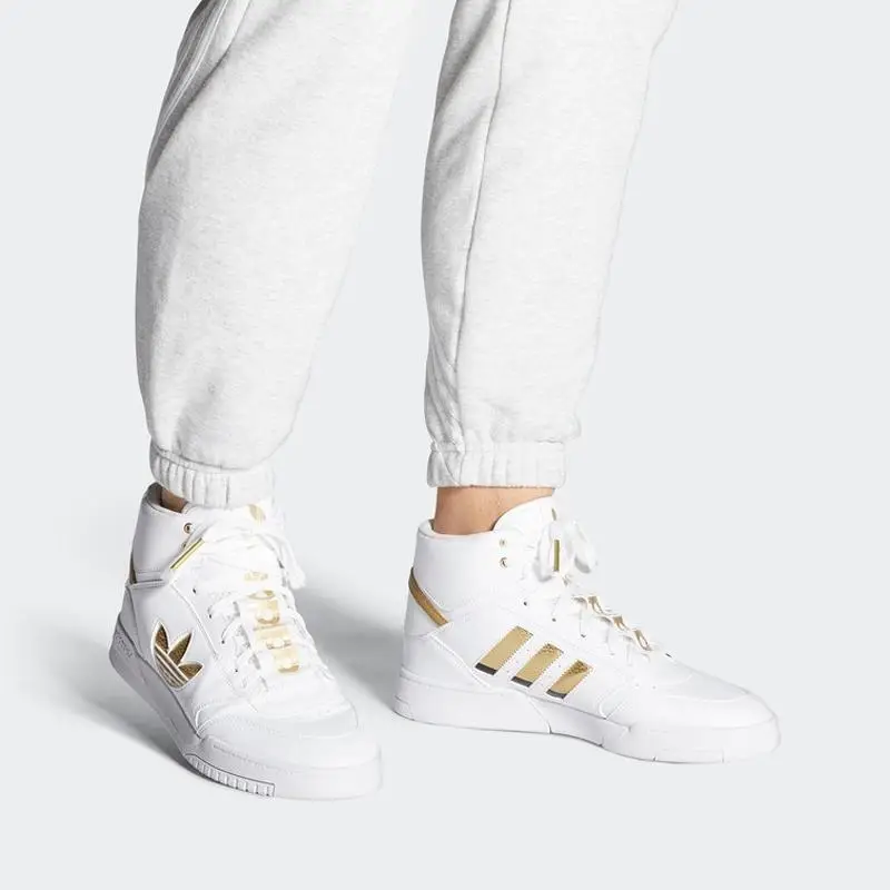 Drop Step XL Bianco Oro Metallizzato Sneakers Unisex Calzature-Bianco FW2040 46 miniatura 3