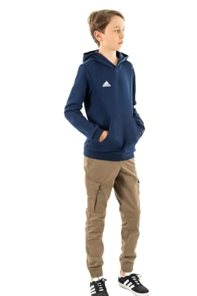 adidas Entrada 22 Sweat Hoodie, Felpa con Cappuccio Unisex-Bambini, Team Navy Blue 2, 7 miniatura 3