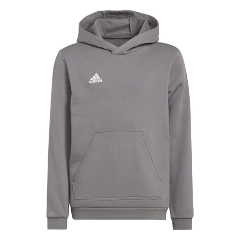 adidas Entrada 22 Sweat Hoodie, Felpa con Cappuccio Unisex-Bambini, Team Grey Four, 9