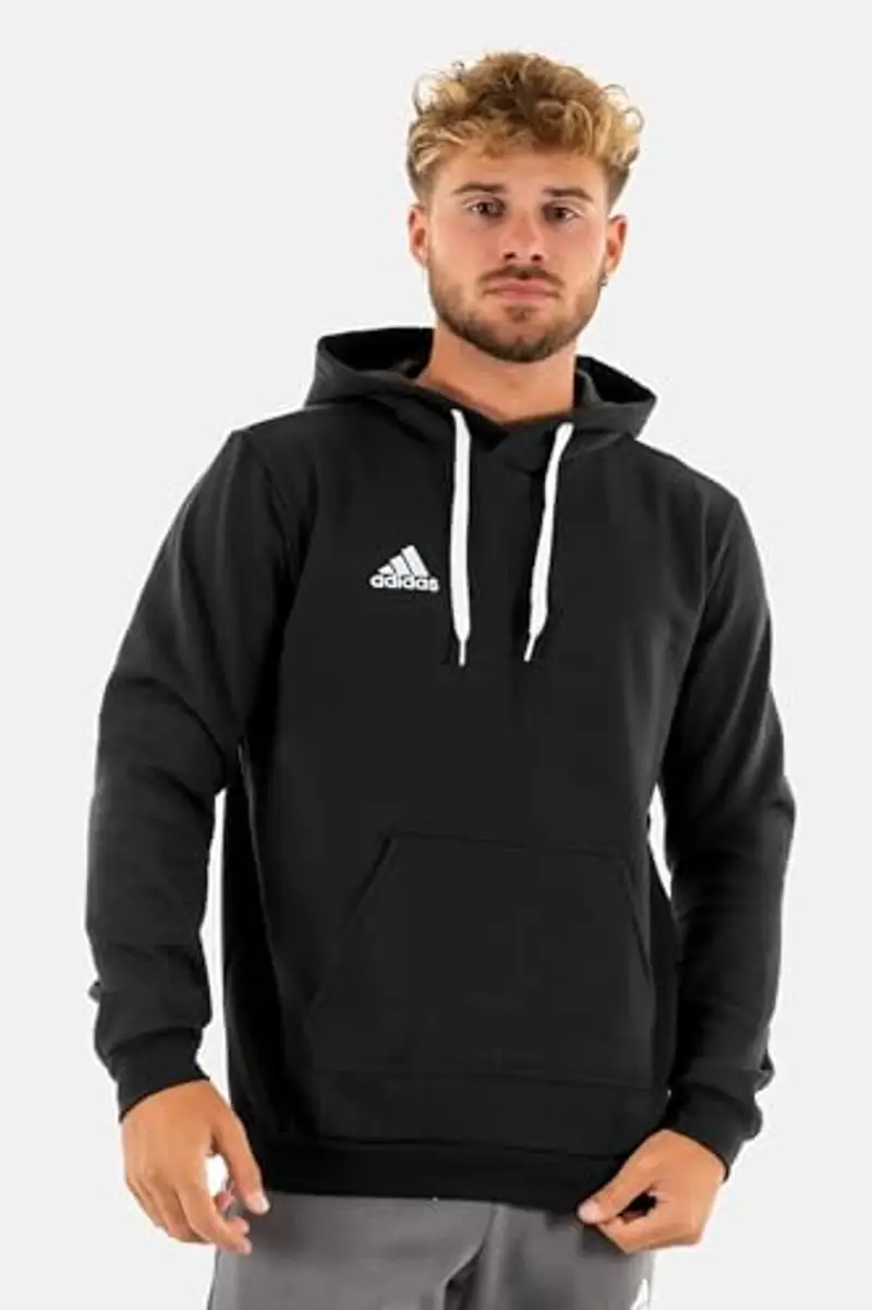 adidas Entrada 22 Sweat Hoodie, Felpa con Cappuccio Unisex-Bambini, Black, 13-14 Years miniatura 2