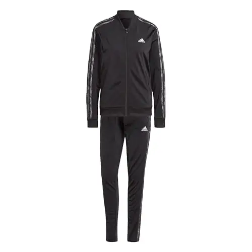 adidas Essentials 3-Stripes Tracksuit, Tuta da Ginnastica Donna, Black/White, S