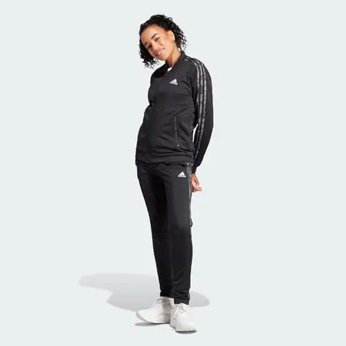 adidas Essentials 3-Stripes Tracksuit, Tuta da Ginnastica Donna, Black/White, S miniatura 2