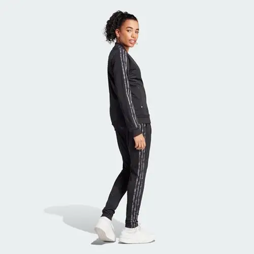 adidas Essentials 3-Stripes Tracksuit, Tuta da Ginnastica Donna, Black/White, S miniatura 3