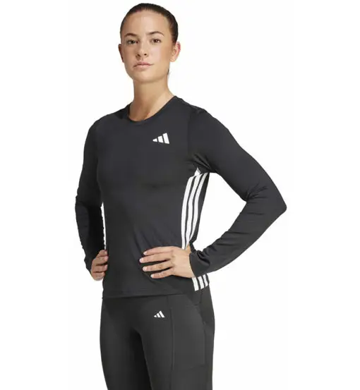 Essentials 3 Stripes W - maglia maniche lunghe - donna Black