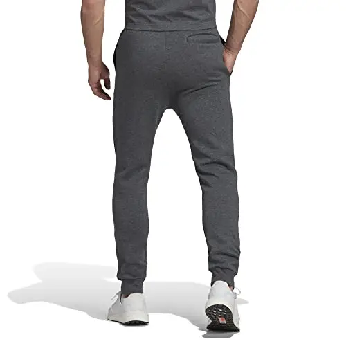 adidas Essentials Fleece Regular Tapered Pants Uomo, Dark Grey Heather/Black, XXL miniatura 3