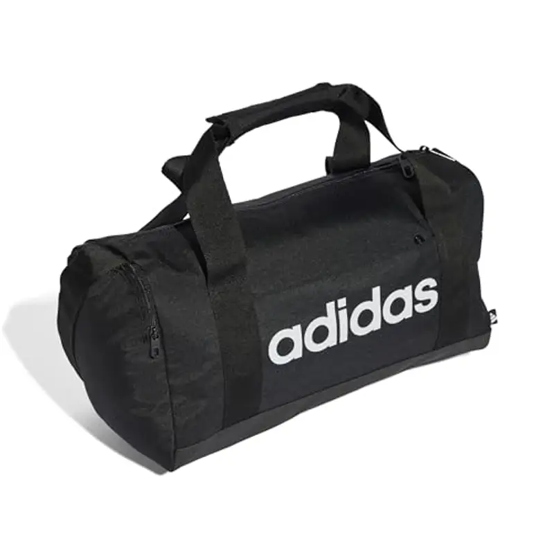 adidas Essentials Linear Duffel Bag, Borsone Unisex-Adulto, Black/Black/White, XS miniatura 3