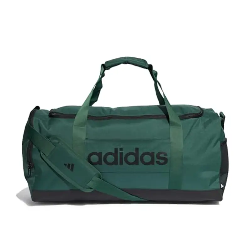 adidas Essentials Linear Duffel Bag, Borsone Unisex-Adulto, Collegiate Green/Black, M