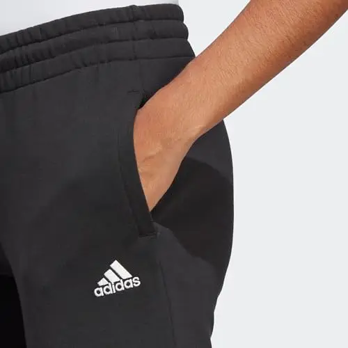 adidas Essentials Linear French Terry Cuffed Joggers Pantaloni, Nero/Bianco, XXL da Donna miniatura 2