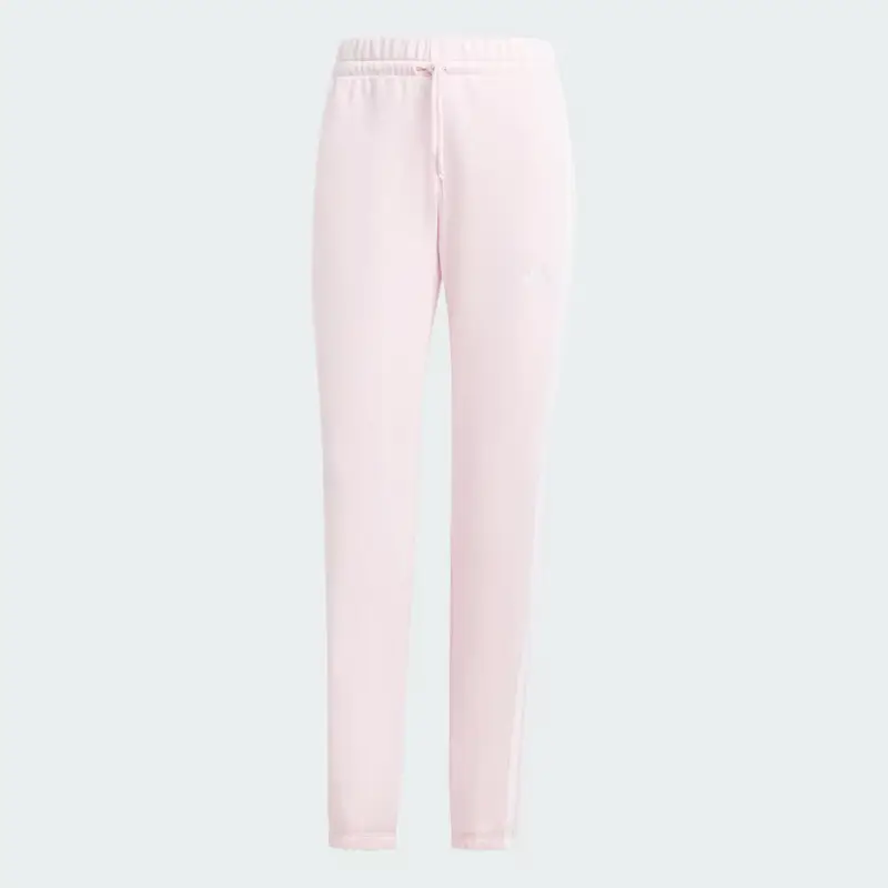Essentials Pantaloni con risvolto in french terry a 3 strisce Clear Pink miniatura 4