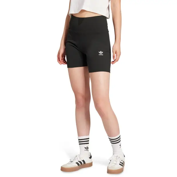Essentials Ribbed Shorts female Pantaloncini - Nero - Jersey di cotone - Foot Locker Black