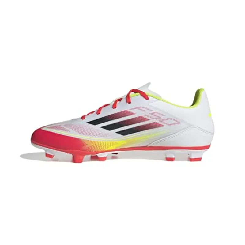 adidas F50 Club Football Boots FG/MG, Scarpe da Calcio Unisex-Adulto, Cloud White/Core Black/Solar Yellow, 47 1/3 EU