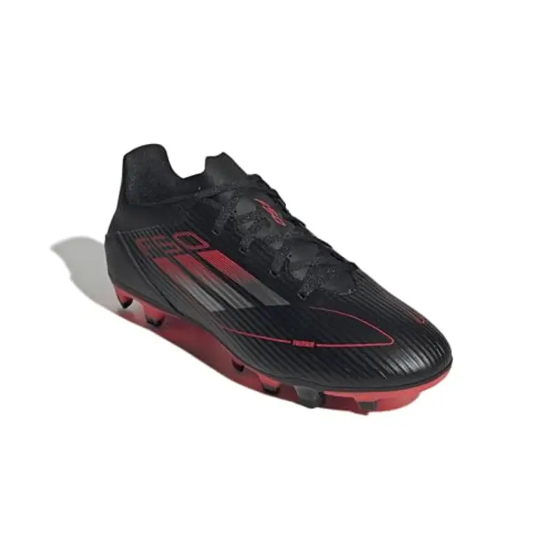 adidas F50 Club Football Boots FG/MG, Scarpe da Calcio Unisex-Adulto, Core Black/Iron Met./Lucid Red, 43 1/3 EU miniatura 3
