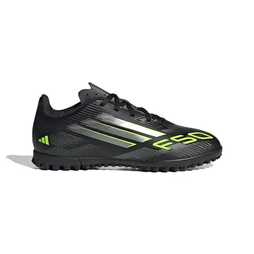 adidas F50 Club Turf Football Boots Kids, Scarpe da Calcio Unisex-Bambini, Core Black/Iron Met./Lucid Lemon, 30 EU miniatura 2