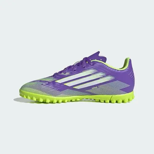 adidas F50 Club Turf Football Boots Kids, Scarpe da Calcio Unisex-Bambini, Purple Rush/Cloud White/Lucid Lemon, 30 1/2 miniatura 2