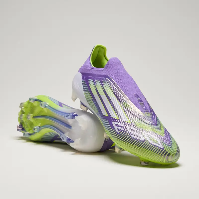 F50 Elite Stivali per terreni compatti senza lacci Purple Rush