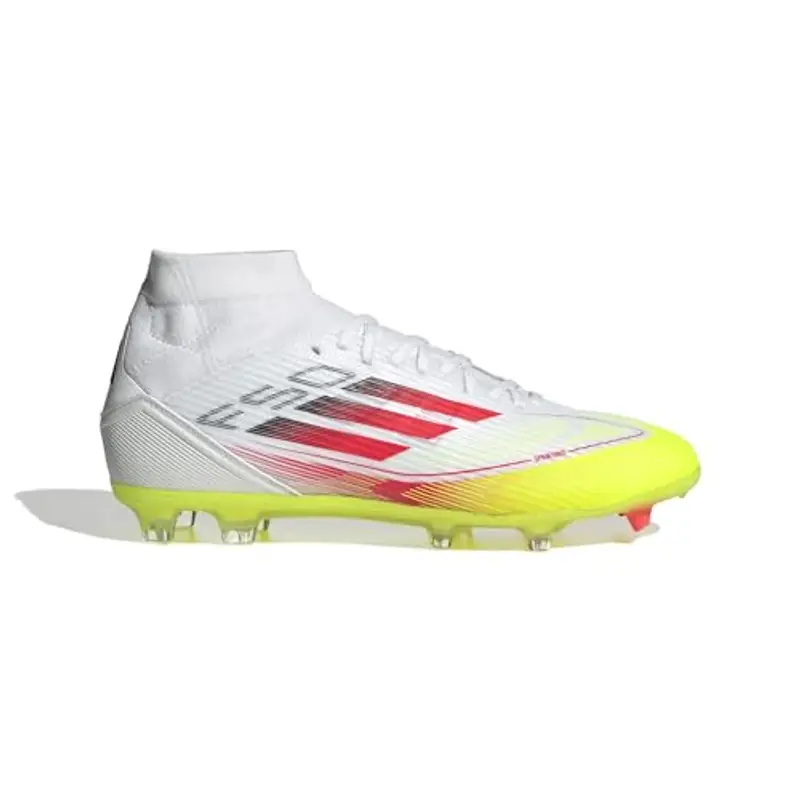 adidas F50 League Mid Football Boots FG/MG Women, Scarpe da Calcio Donna, Cloud White/Lucid Red/Solar Yellow, 39 1/3 EU miniatura 2