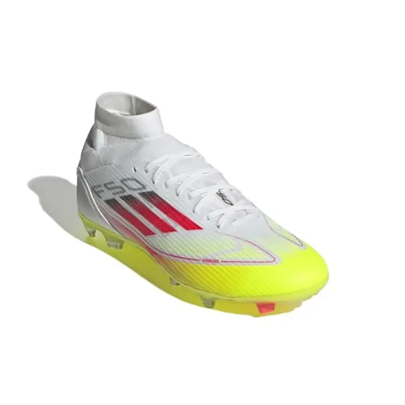 adidas F50 League Mid Football Boots FG/MG Women, Scarpe da Calcio Donna, Cloud White/Lucid Red/Solar Yellow, 39 1/3 EU miniatura 3