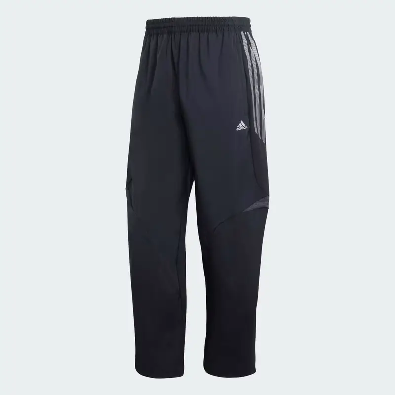 F50 Pantaloni della tuta larghi a righe Black miniatura 4