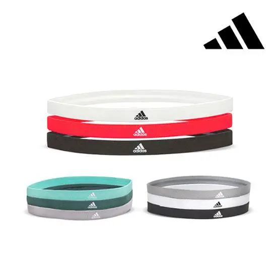 Fascia Sportiva Tripla Adidas (1 x 3) 2 tipi, scegli 1 Gray/Green/Mint 3 pack miniatura 3