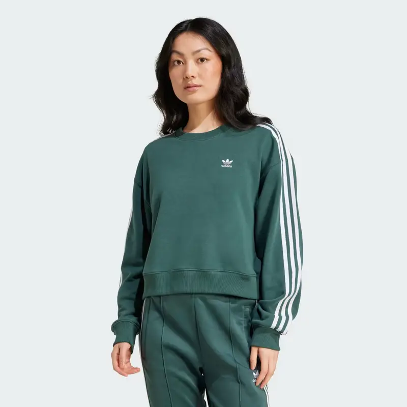 Felpa 3-Stripes Crew Mineral Green