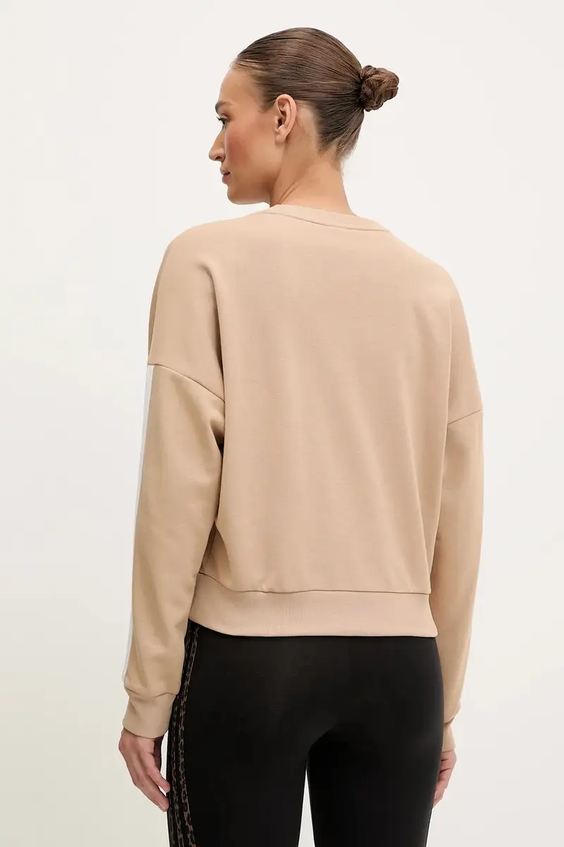 felpa 3-Stripes donna colore beige con applicazione JX7629 miniatura 3