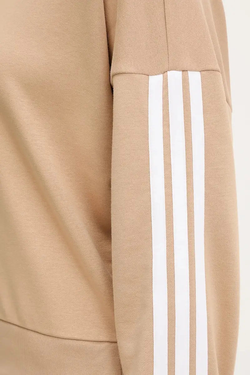 felpa 3-Stripes donna colore beige con applicazione JX7629 miniatura 5